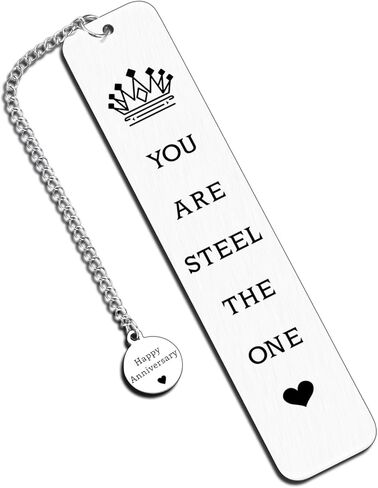 11 Year Anniversary Steel Bookmark Gifts for Her Him, 11th Anniversary Steel Gifts for Women Men, 11 Year Silver Romantic Gift for Him Her Wife Husband Couples Book Lovers Wedding Christmas Valentines in Saudi Arabia