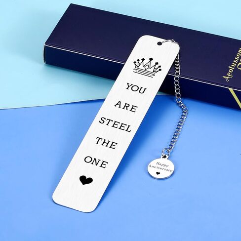 11 Year Anniversary Steel Bookmark Gifts for Her Him, 11th Anniversary Steel Gifts for Women Men, 11 Year Silver Romantic Gift for Him Her Wife Husband Couples Book Lovers Wedding Christmas Valentines in Saudi Arabia