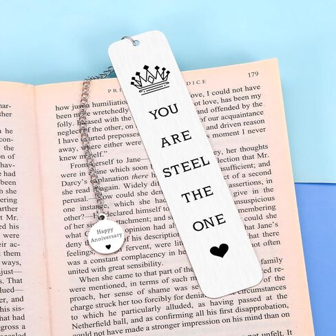 11 Year Anniversary Steel Bookmark Gifts for Her Him, 11th Anniversary Steel Gifts for Women Men, 11 Year Silver Romantic Gift for Him Her Wife Husband Couples Book Lovers Wedding Christmas Valentines in Saudi Arabia
