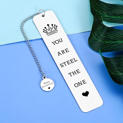 11 Year Anniversary Steel Bookmark Gifts for Her Him, 11th Anniversary Steel Gifts for Women Men, 11 Year Silver Romantic Gift for Him Her Wife Husband Couples Book Lovers Wedding Christmas Valentines in Saudi Arabia