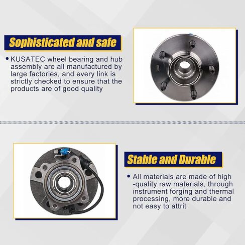 KUSATEC 512229 Rear Wheel Bearing Hub Assembly for 2005-2006 Chevrolet Equinox 2006 Pontiac Torrent 2002-2007 Saturn Vue, 5 Lug w/ABS in Kuwait