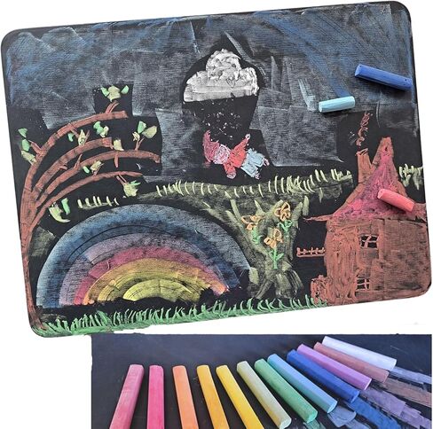 Mercurius Art Makes Sense Blackboard Pastel Chalk – 16 Assorted Colors, Natural Pigment Chalk for Blackboard Drawing, Writing & Artistic Techniques, Smooth Application, Break-Resistant Sticks in Saudi Arabia
