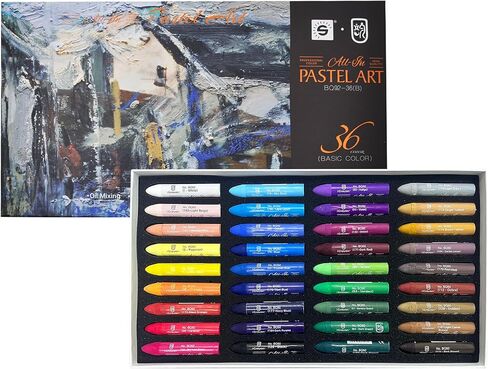 iCrayon Professional Oil Pastels Set – 36 Classic Colors, Rich Pigment & Smooth Blending, Artist-Grade Oil Pastels for Drawing, Sketching & Fine Art in Saudi Arabia
