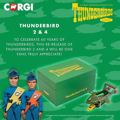 مجموعة Corgi Thunderbirds رقم 2 + 4 CORGI Thunderbirds FAB 2 و4، الطول الإجمالي: تقريبًا. 5.9 بوصة (15 سم) in Kuwait