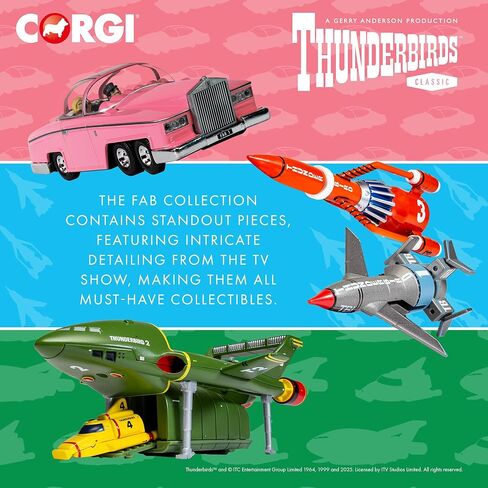 مجموعة Corgi Thunderbirds رقم 2 + 4 CORGI Thunderbirds FAB 2 و4، الطول الإجمالي: تقريبًا. 5.9 بوصة (15 سم) in Kuwait