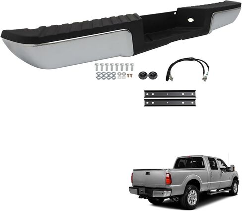 Chrome Steel Rear Step Bumper without Parking Sensor Hole Replacement for 2008-2016 F-250 F-350 F-450 Super Duty in Kuwait