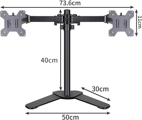 Dual Monitor Stand, Table Top Tv Stand, Heavy-Duty Fully Adjustable Arms, Holds 2 Screens, Fit 10-27 Inch Flat Screen, Max Vesa 100X100Mm in Saudi Arabia