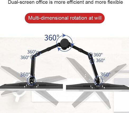 Dual Monitor Stand, Table Top Tv Stand, Heavy-Duty Fully Adjustable Arms, Holds 2 Screens, Fit 10-27 Inch Flat Screen, Max Vesa 100X100Mm in Saudi Arabia