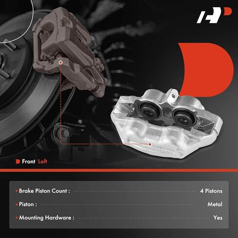 مجموعة فرجار قرص الفرامل A-Premium متوافقة مع موديلات مختارة من Chevy وBuick وPontiac وOldsmobile - Chevelle، Gran Sport، GS 350/400، Skylark، Sportwagon، Firebird، 1967-1968 - السائق الأمامي in Kuwait