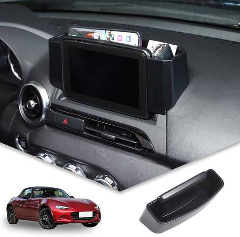 Center Console Organizer Tray Compatible with Mazda MX-5 2016-2023 Accessories, Car Navigation Screen Back Storage Box, Insert Storage Box Auxiliary Storage Tray, Black (Fit L-Peptide Car) in Saudi Arabia