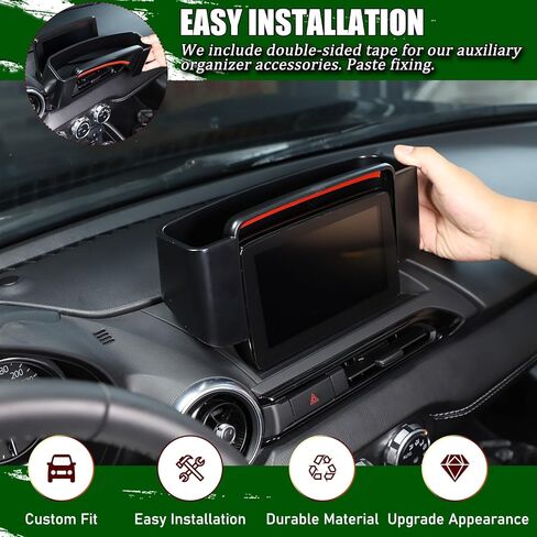 Center Console Organizer Tray Compatible with Mazda MX-5 2016-2023 Accessories, Car Navigation Screen Back Storage Box, Insert Storage Box Auxiliary Storage Tray, Black (Fit L-Peptide Car) in Saudi Arabia