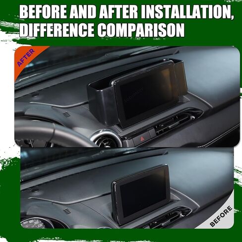 Center Console Organizer Tray Compatible with Mazda MX-5 2016-2023 Accessories, Car Navigation Screen Back Storage Box, Insert Storage Box Auxiliary Storage Tray, Black (Fit L-Peptide Car) in Saudi Arabia