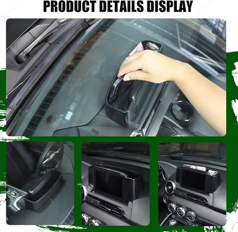 Center Console Organizer Tray Compatible with Mazda MX-5 2016-2023 Accessories, Car Navigation Screen Back Storage Box, Insert Storage Box Auxiliary Storage Tray, Black (Fit L-Peptide Car) in Saudi Arabia