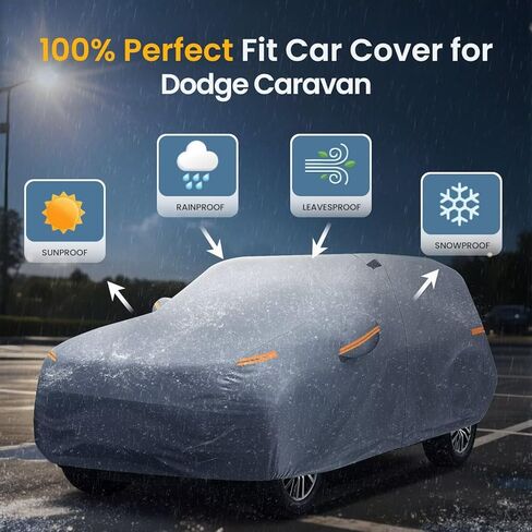 Minivan Car Car Cover for Dodge Caravan (1996-2020)-Length 200 Inch 100% Waterproof All Weather, Heavy Duty Outdoor Full Exterior Covers Rain Sun Wind UV Protection. in Saudi Arabia