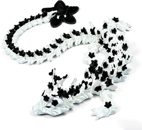 3D Printed Cherry Blossom Crystal Dragon, 12 Inch Articulated & Magical Movable Dragon Model - Perfect for Display, Collection, and Unique Gift (Noctilucent Purple) in Kuwait