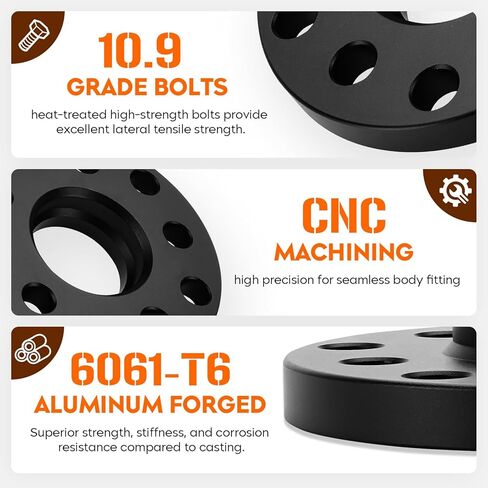 Aeagle 15 مم Hubcentric 5x112 فواصل العجلات 14x1.5 محور تتحمل 66.6 مم لـ E200 E250 E300 C200 C250 Matic A5 S5 A6 S6 A7 A8، قطعتين من الألومنيوم المطروق in Kuwait