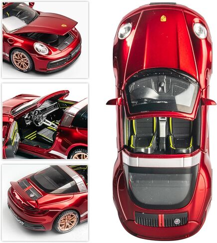 1：32 911 Targa 4S Diecast Cars, Pull Back Toy Car with Light & Sound, Perfect Model Presents for Kids & Boyfriends on Christmas (Red) in Saudi Arabia