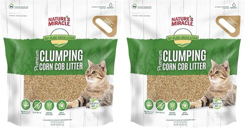 Nature's Miracle Premium Clumping Cort Cob Strater ، صيغة ذات رائحة بيولوجية صعبة ، خالية من الغبار ، 18 رطل (2 حزمة) in Kuwait
