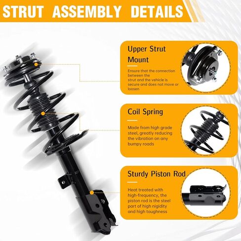 Front Struts Assembly w/Coil Springs Shock Absorbers Replacement for Jeep Compass/Patriot 2007-2010 Dodge Caliber 2007-2012 Suspension Kit 172367 172368 Set of 2 in Saudi Arabia