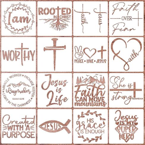 Christian Stencil for Painting 6" Bible Verse Stencils Reusable Drawing Templates for Painting on Wood Canvas Fabric in Saudi Arabia