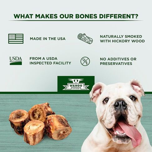 Wahoo Locker Smoked Beef Bones for Dogs, 1.5in, 4 Count in Saudi Arabia