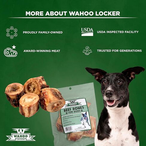 Wahoo Locker Smoked Beef Bones for Dogs, 1.5in, 4 Count in Saudi Arabia