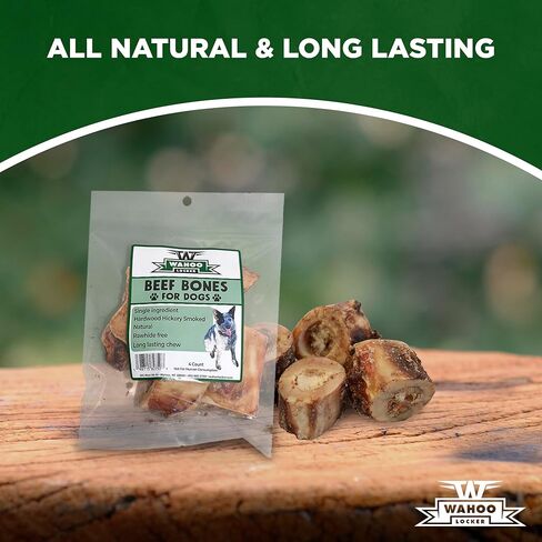 Wahoo Locker Smoked Beef Bones for Dogs, 1.5in, 4 Count in Saudi Arabia