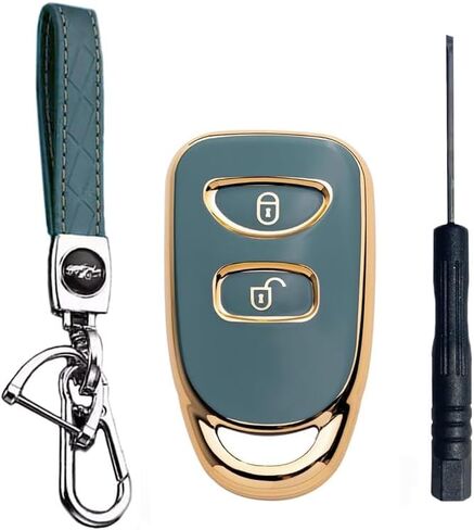 غطاء مفتاح Fob لشركة Hyundai Tucson: واقي حافظة عن بعد مناسب لشركة Hyundai 2005 2006 2007 2008 2009 Tucson Santa Fe Accent Kia Sorento NYOSEKS09TX PINHAT036 NYOSEKSAM08TX OSLOKA320T 954302E200 (أخضر) in Kuwait