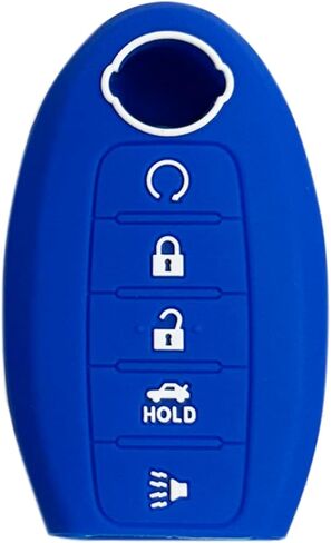 Key Fob Cover for Nissan Altima 5 Buttons Silicone Key Fob Remote Case Fit for Nissan Altima Armada Maxima Murano Pathfinder Rogue Hybrid Sentra Versa Note X Trail 2013-2023丨KR5S180144014丨 (Blue) in Saudi Arabia