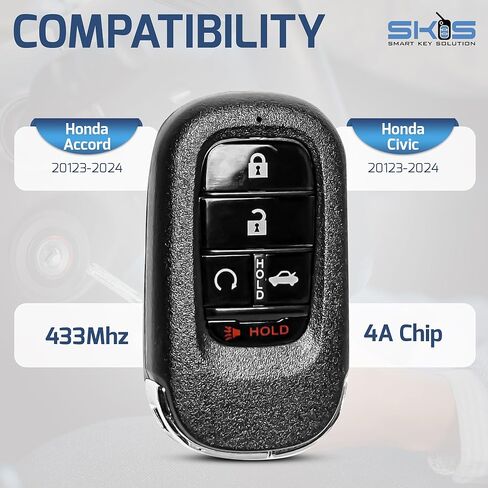 Keyless Key Fob Remote Replacement Fits for Honda Accord Civic 2022 2023 2024 KR5TP-4 Keyless Entry Push Start Smart Key Remote Control 72147-T20-A11 in Kuwait