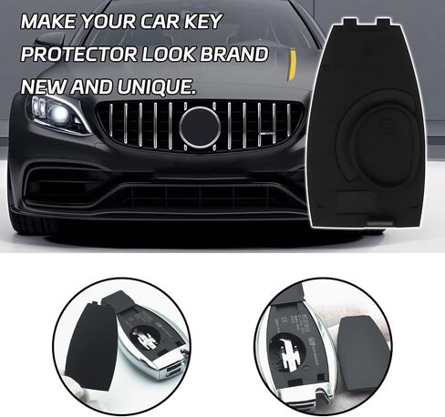 Car Key Rear Cover, Key Shell Back Cover Replacement Compatible with Mercedes B-Class C-Class E-Class W204, 3-Button Keys Shell Accessories in Saudi Arabia