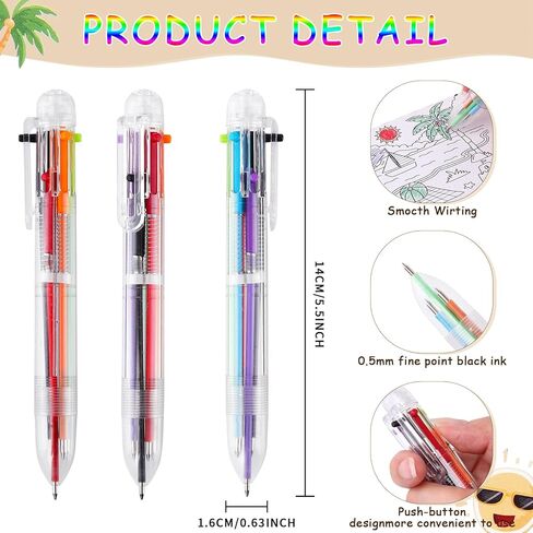 24 Pcs End of Year Student Gifts 6 in 1 Multicolor Ballpoint Pen Cards from Teacher 6 Colors Retractable Ballpoint Pens with Gift Cards for Office School Children Classroom Prizes in Kuwait