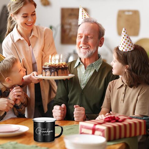 ReliThick 6 Pcs Father's Day Grandpa Gifts Set for Men Best Grandpa Gifts 12 oz Enamel Mug Socks Ballpoint Pen with Pen Box Greeting Card Envelope for Father Day Dad Grandfather Birthday Retirement in Saudi Arabia