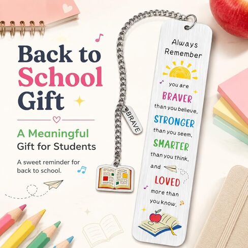 Back to School Supplies for Kids Girls Boys, Kindergarten School Supplies for Kid Girls Teens, Dorm Room Essentials Girl Boys 5th 6th Students, Senior Night Gift Bookmark in Kuwait