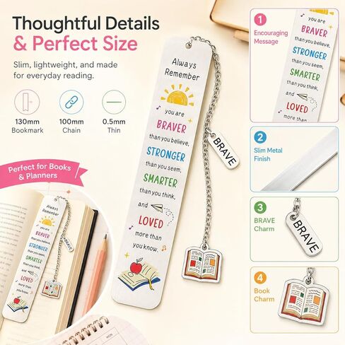 Back to School Supplies for Kids Girls Boys, Kindergarten School Supplies for Kid Girls Teens, Dorm Room Essentials Girl Boys 5th 6th Students, Senior Night Gift Bookmark in Kuwait
