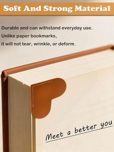ZONICE Leather Heart Bookmarks for Women–6 Pack Cute Corner Page Holders in Gift Box,Book Markers for Teacher,Reader,Student–Ideal for School,Office,Home Reading & Teacher Appreciation Gifts in Saudi Arabia