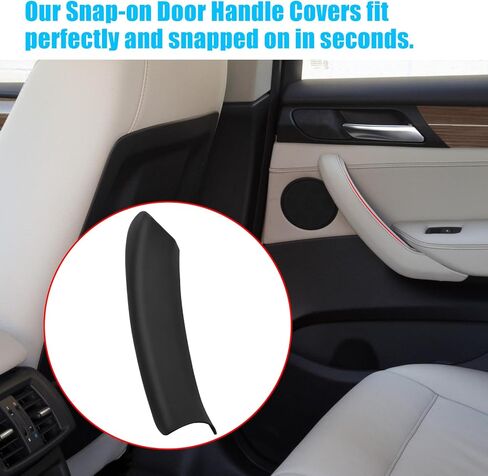 Jaronx Compatible with BMW X3 F25/X4 F26 Door Handle Cover, Left Rear Interior Door Pull Handle Cover for BMW X3 F25 2010-2016, X4 F26 2014-2017 (Black, Right) in Kuwait