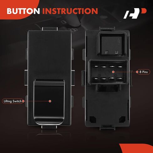A-Premium Rear Side 2-PC Set Window Switch Compatible with Chevrolet Silverado 1500 2500 HD 3500HD, Traverse & GMC Sierra 1500, Acadia & Buick Enclave & Saturn Outlook, Replace# 22895546, 25877777 in Kuwait