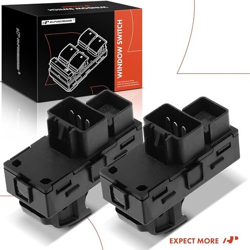 A-Premium Rear Side 2-PC Set Window Switch Compatible with Chevrolet Silverado 1500 2500 HD 3500HD, Traverse & GMC Sierra 1500, Acadia & Buick Enclave & Saturn Outlook, Replace# 22895546, 25877777 in Kuwait