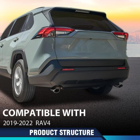 PIT66 Rear Bumper Lower Valance Panel Compatible with Toyota RAV4 2019-2022 524530R060B0 TO1195120 in Kuwait