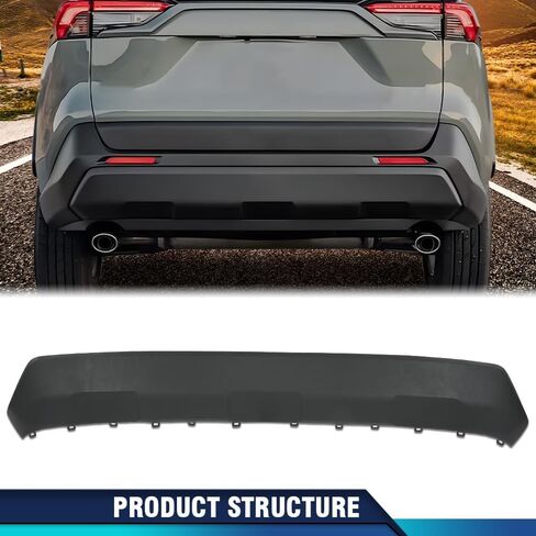 PIT66 Rear Bumper Lower Valance Panel Compatible with Toyota RAV4 2019-2022 524530R060B0 TO1195120 in Kuwait