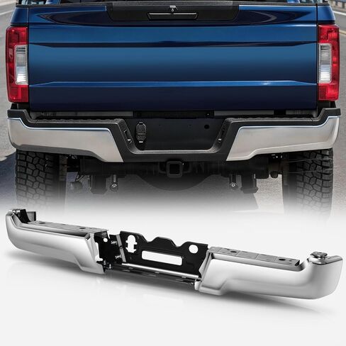 استبدال شريط خطوة المصد الخلفي من Auto Dynasty متوافق مع 2017-2022 Ford F-250 350 Super Duty، فتحات مستشعر غير قابلة للوقوف، FO1103199، طلاء مطابق (بريميرد) أسود، 17 18 19 20 21 22 in Kuwait