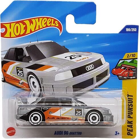 Hot Wheels Audi 90 Quattro JBB20 Peak Pursuit 2/10 Short Card Silver Metallic Audi License Mattel 2025 1:64 in Kuwait
