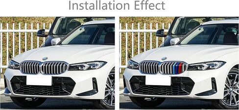 Lanyun compatible with bmw 2023 3 Series G20 330i 330e Sedan xDrive grill color grill insert trims grill stripes 2023 bmw 3 series with 8 beam in Saudi Arabia