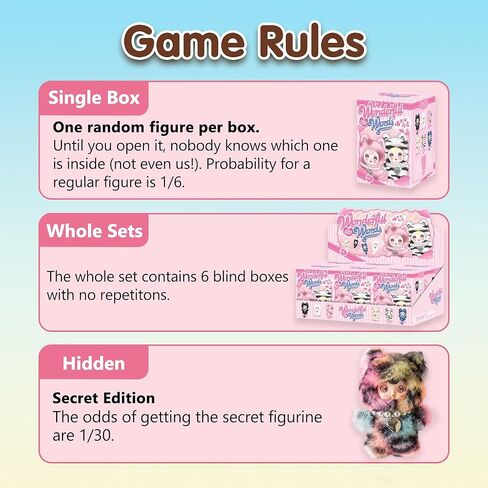 Plush Blind Box, Kawaii Cute Mini Plush Doll Keychain, Random 1 of 7 Styles with Secret Edition, Movable Eyes Design, Collectible Plush Figure Toys, Gift for Kids Girls Teens & Adults (Single Box) in Saudi Arabia