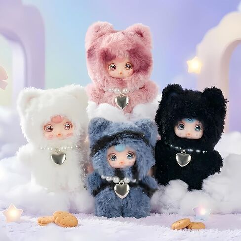 Plush Blind Box, Kawaii Cute Mini Plush Doll Keychain, Random 1 of 7 Styles with Secret Edition, Movable Eyes Design, Collectible Plush Figure Toys, Gift for Kids Girls Teens & Adults (Single Box) in Saudi Arabia