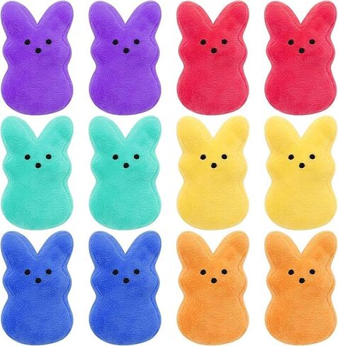 SHIRIA 12 PCS Easter Bunny Plush Toys Decorations, Cute Animal Bunny Stuffed Doll, Party Favors and Classroom Prize Supplies, Easter Basket Stuffers Gift for Girls Boys in Saudi Arabia