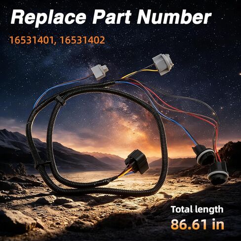 Rear Tail Light Wiring Harness Driver & Passenger Side Compatible with Chevrolet Silverado 1500 2500 3500 2003, 2004, 2005, 2006, 2007 Replace # 16531401, 16531402 in Saudi Arabia