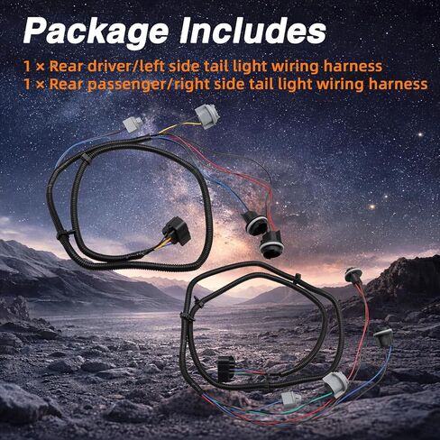 Rear Tail Light Wiring Harness Driver & Passenger Side Compatible with Chevrolet Silverado 1500 2500 3500 2003, 2004, 2005, 2006, 2007 Replace # 16531401, 16531402 in Saudi Arabia