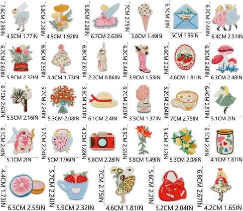 29 Pcs Whimsical Fairy & Flower Iron On Patches,Cute Embroidery Applique DIY Sew On Patches Decoration Accessory for Clothes,Backpacks,Jacket,Vest,T-Shirt,Hats,Jeans in Saudi Arabia